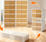 Foldable Plastic Shoe Cabinet With Clear Magnetic Doors - Image 2