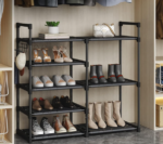 5-Tier Oxford Fabric And Tube-Frame Shoe Rack (Easy Assembly)