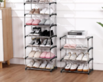 3-Tier Compact Stackable Space-Saving Shoe Rack - Image 2