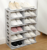 6-Tier Stackable Shoe Rack With Adjustable Shelf Angles