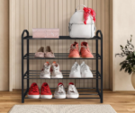 4-Tier Reinforced Metal Frame Shoe Rack (Easy Assembly)