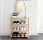 4-Tier Compact Multifunctional Bamboo Shoe Rack