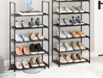 3-Tier Stackable Narrow Metal Shoe Rack for Kids - Image 2