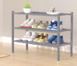 3-Tier Freestanding Bamboo Stackable Shoe Rack - Image 2