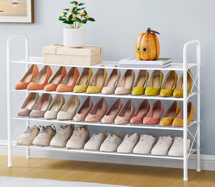 30 4-Tier Space-Saving Multifunctional Mesh Shoe Rack - Image 1