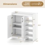 Shoe Cabinet with Doors, Adjustable Shelves, and Open Storage - Image 2