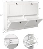 Shoe Cabinet with 4 Adjustable Tilt-Out Compartments and Anti-Tip Design - Image 2