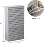 Hidden 3-Tier Shoe Cabinet with Tilt-Out Compartments (Grey) - Image 2