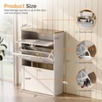 Narrow Shoe Cabinet with 1 Tilt-Out and 1 Drop-Down Compartment - Image 2