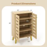 4-Tier Shoe Cabinet with Louvered Doors and Adjustable Shelves - Image 2